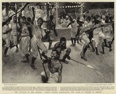 The Advance in the Soudan, Native Troops Celebrating the Feast of Bairam at Berber by Frank Craig